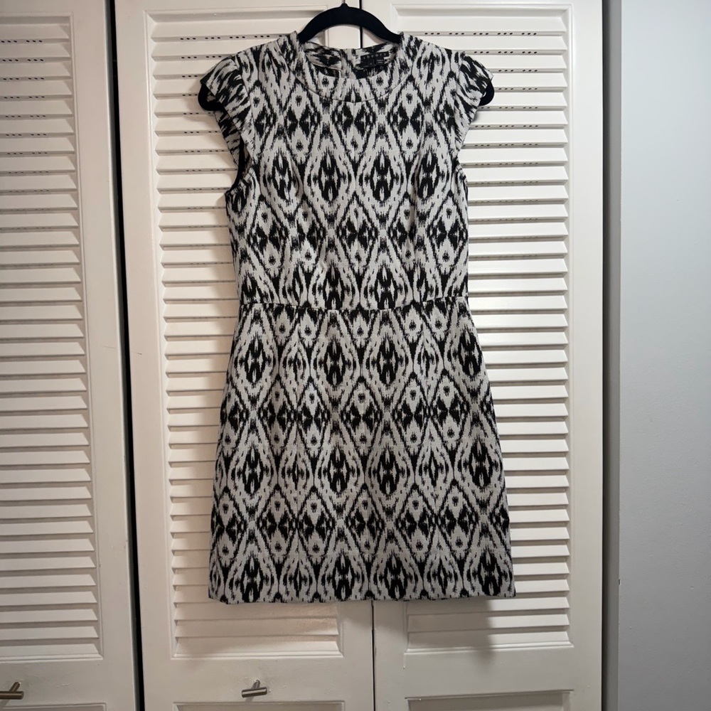 Theory Monochrome Geometric Mini Dress